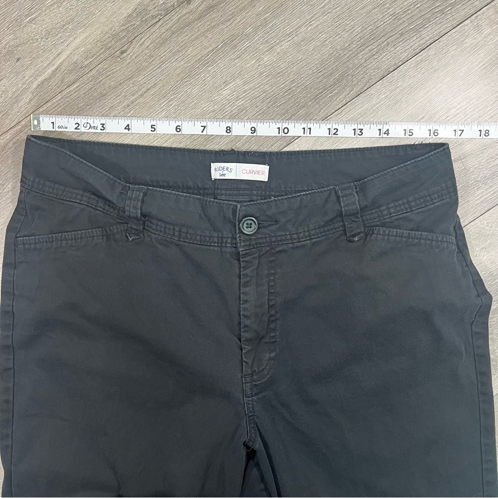 Riders by Lee Curvier Casual Dress Work Black Pants Size 16 M Chino Trousers - Picture 8 of 10